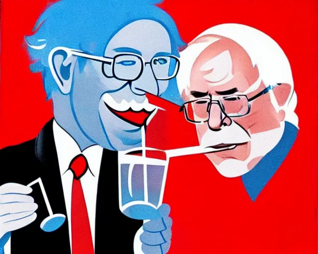 Image similar to bernie sanders drinking vodka with the soviets in the 8 0 s, propaganda poster