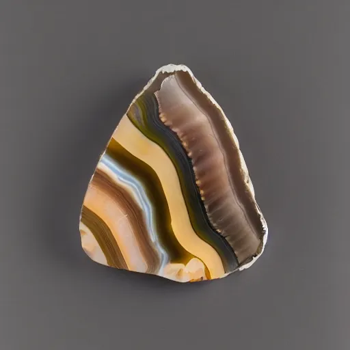 Prompt: a studio portrait of banded agates with the letter in the banding white background