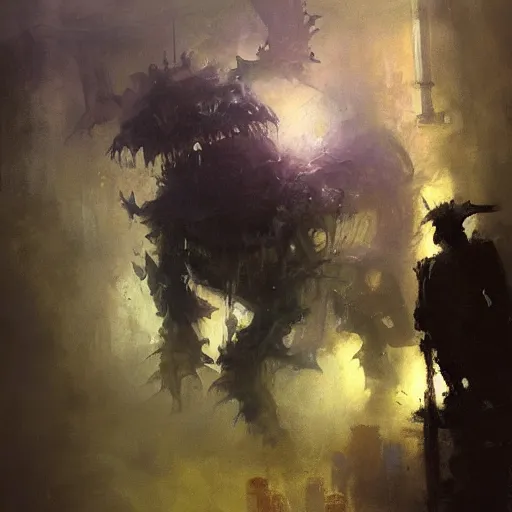 Prompt: painting of a cacodemon by jeremy mann