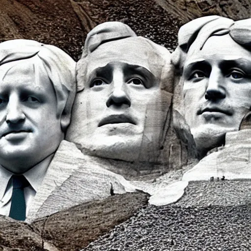 Prompt: Boris Johnson’s face on Mount Rushmore