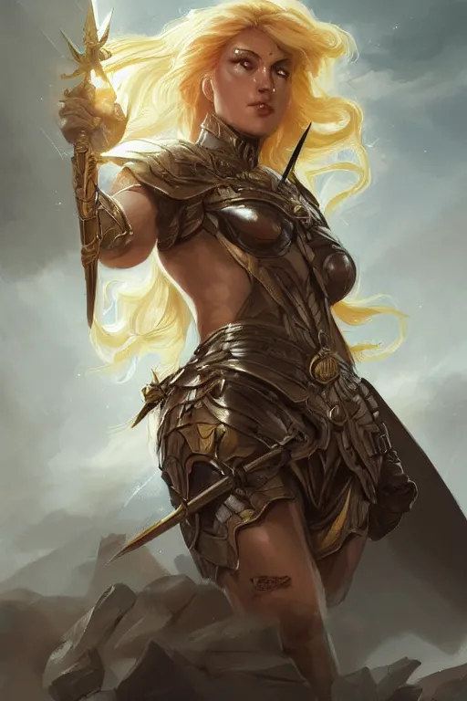 Image similar to amazon valkyrie athena, d & d, fantasy, portrait, highly detailed, headshot, digital painting, trending on artstation, concept art, sharp focus, illustration, art by artgerm and greg rutkowski and magali villeneuve