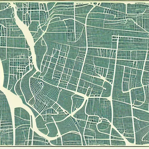 Image similar to cartography map art, city map, highly detailed, vintage typography, modern design