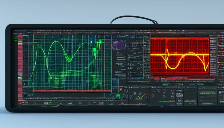 Image similar to rct screen showing oscilloscope on old soviet machine, volumetric lighting, photorealistic rendering, artstation, redshift, octane, golden ratio