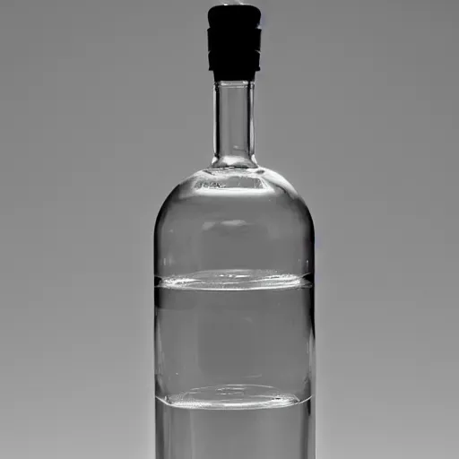 Prompt: a photo of a vodka bottle with a gas valve as the cap