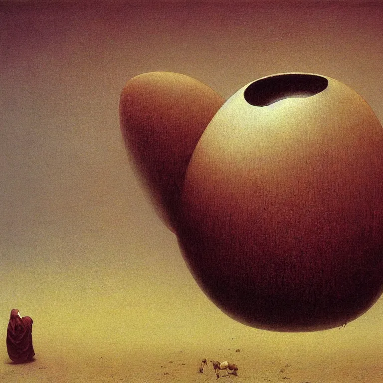 Prompt: giant egg, very detailed, by beksinski