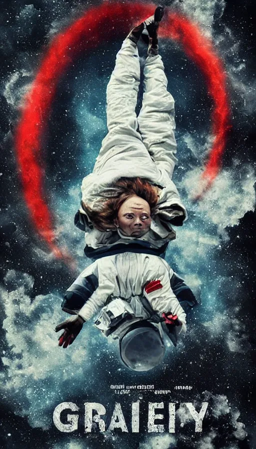 Prompt: gravity movie poster in a russian style.