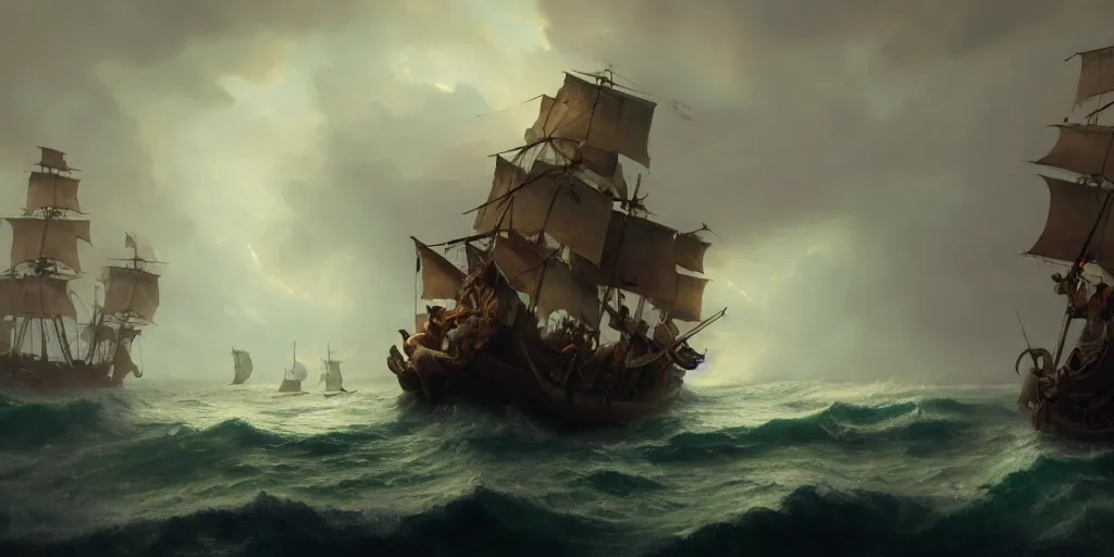 Image similar to a pirate ship from 1 7 0 0 s in the middle of a storm, extremely detailed digital painting, in the style of fenghua zhong and ruan jia and jeremy lipking and peter mohrbacher, mystical colors, rim light, beautiful lighting, 8 k, stunning scene, raytracing, octane, trending on artstation