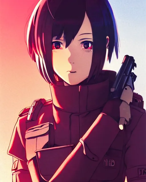 Image similar to soldier in riot gear | very very anime!!!, fine - face, audrey plaza, realistic shaded perfect face, fine details. anime. realistic shaded lighting poster by ilya kuvshinov katsuhiro otomo ghost - in - the - shell, magali villeneuve, artgerm, jeremy lipkin and michael garmash and rob rey