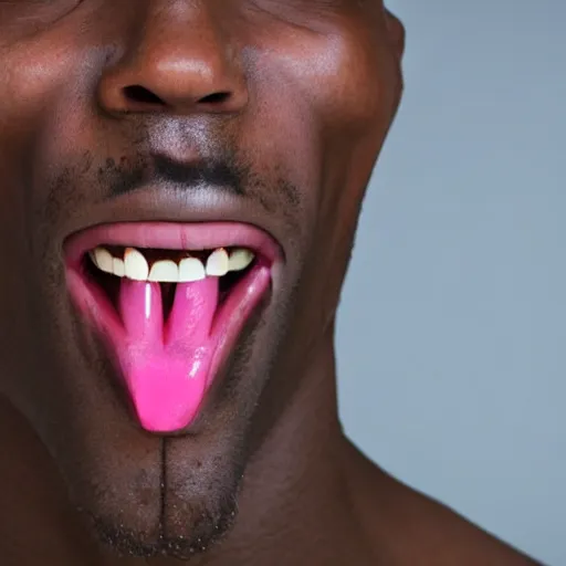 Image similar to black person stretching his bottom lip down showing his teeth