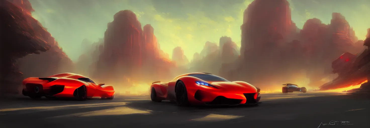 Image similar to Super car, concept art, low angle, high detail, warm lighting, volumetric, godrays, vivid, beautiful, trending on artstation, by Jordan grimmer, art greg rutkowski