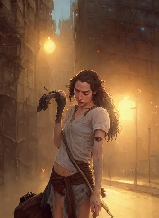 Prompt: Highly detailed portrait of homeless and beaten up Gal Gadot, Stephen Bliss, unreal engine, fantasy art by Greg Rutkowski, Loish, Rhads, ferdinand knab, Makoto Shinkai and Lois van baarle, ilya kuvshinov, rossdraws, Tom Bagshaw, alphonse mucha, global illumination, radiant light, detailed and intricate environment