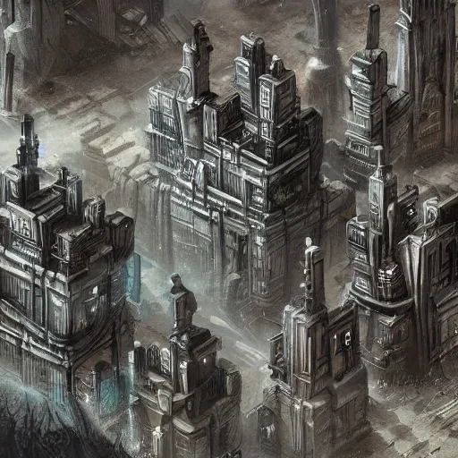 Image similar to A city constructed entirely from bone, bone city, jagged architecture, digital art, sci-fi fantasy illustration, very detailed concept art