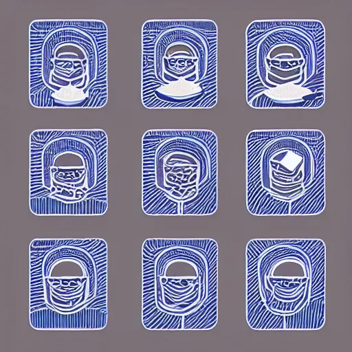 Prompt: icon for research lab that studies distraction, psychology, vector image, product label, pictorial brand mark, minimalist, professional branding, icon design by victo ngai