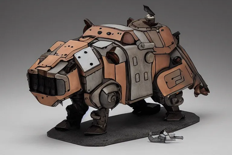 Image similar to heavily armoured mechanical corgi by studio ghibli