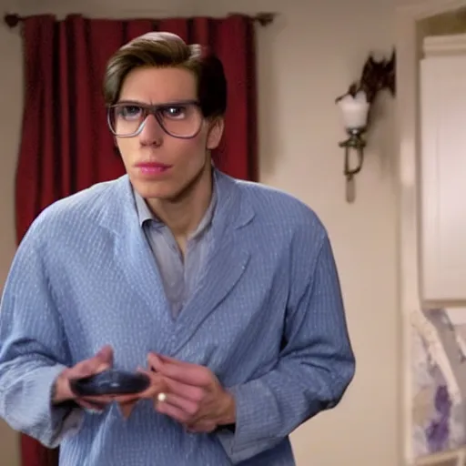 Prompt: Live Action Still of Jerma in Weekend at Bernie's, real life, hyperrealistic, ultra realistic, realistic, highly detailed, epic, HD quality, 8k resolution, body and headshot, film still