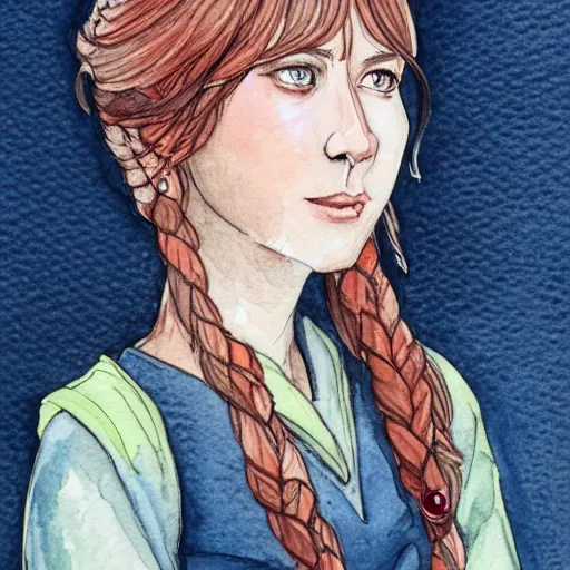 Image similar to a beautiful and very detailed character concept watercolour portrait of sanna!!!!! marin!!!!!, the young female prime minister of finland as a druidic wizard