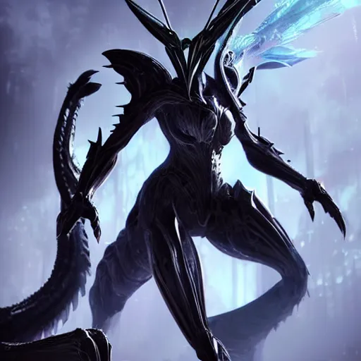 Image similar to beautiful and stunning giant valkyr female warframe, as an anthropomorphic dragon, doing an elegant pose over you, a giant warframe dragon paw looms over your pov, unaware of your existence, slick elegant design, sharp claws, detailed shot legs-up, highly detailed art, epic cinematic shot, realistic, professional digital art, high end digital art, furry art, DeviantArt, artstation, Furaffinity, 8k HD render, epic lighting, depth of field