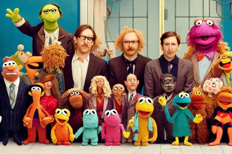 Image similar to A muppet art directed by Wes Anderson