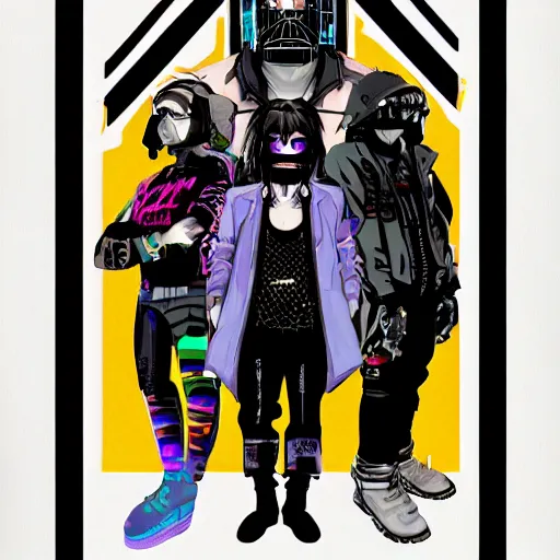 Image similar to portrait of a cyberpunk gang