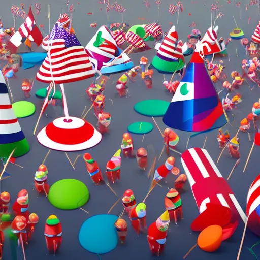 Image similar to escherichia coli party, little escherichia coli crowd with flags and party hats, illustration y zaha haid, artstation, ultra detailed