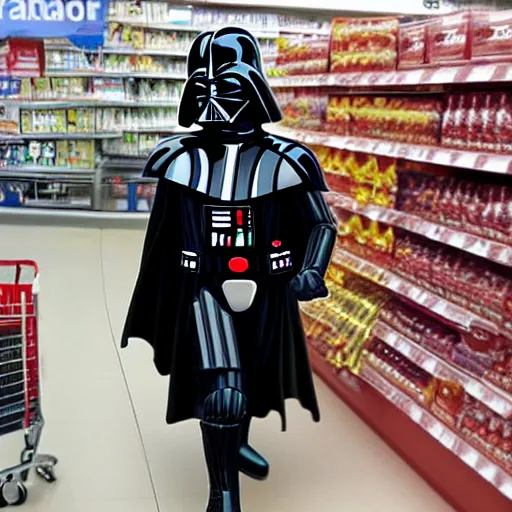 Image similar to darth vader shopping at asda