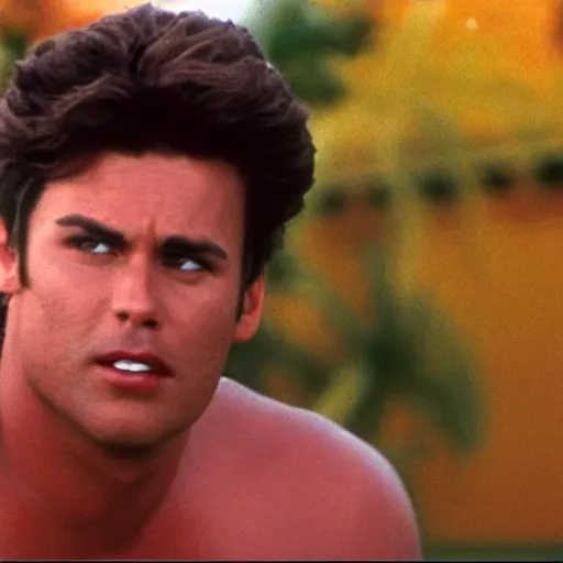 Image similar to a screen still of chris remo in an episode of baywatch