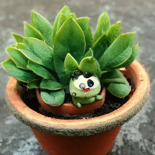 Prompt: cute plant in a pot sticker