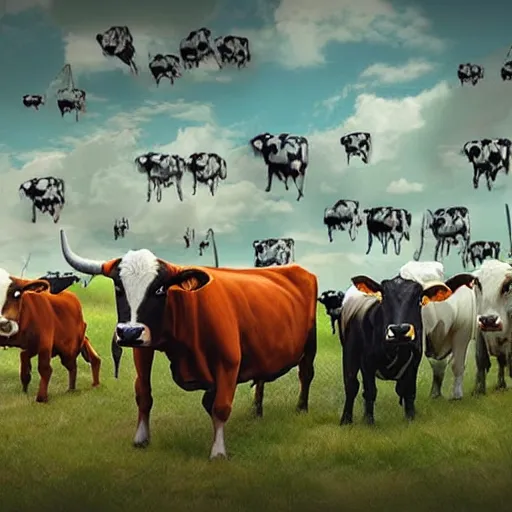 Image similar to legion of cyborg cows