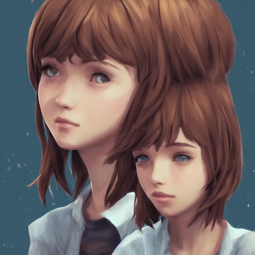 Image similar to a selfie of max caulfield, intricate, young and cute, highly detailed, digital painting, artstation, concept art, illustration, life is strange, Edouard Caplain