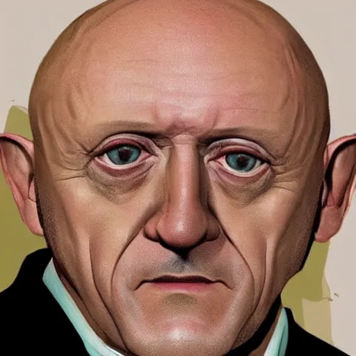 Image similar to Jonathan Banks aka Mike Ehrmantraut from Better Call Saul as a GTA character portrait, Grand Theft Auto, GTA cover art