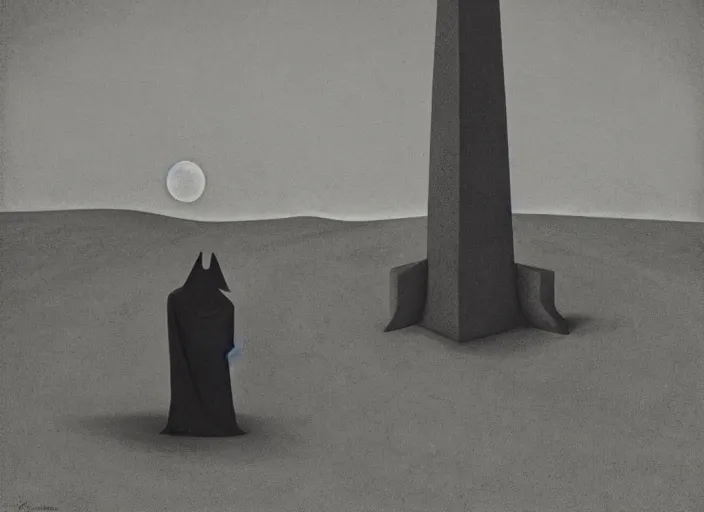 Prompt: an occult pagan giant monument in the middle of the desert by gertrude abercrombie