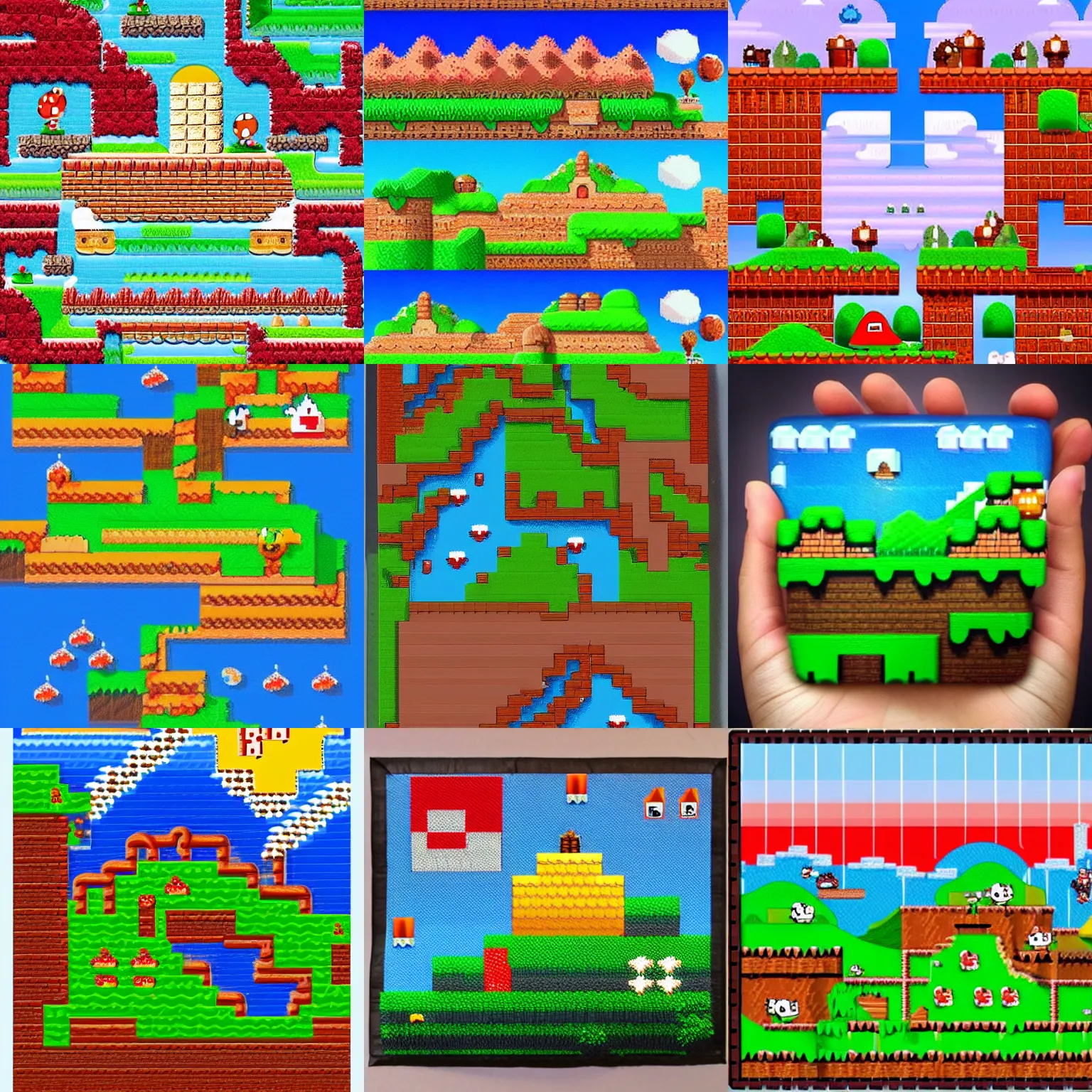 Prompt: beautiful landscape in the style of super mario bros