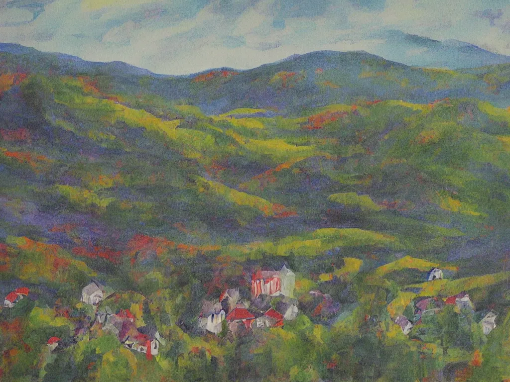 Prompt: the laurentians. artwork by susanne la.