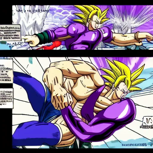 Image similar to trunks briefs battling frieza and king cold