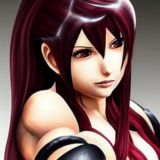 Image similar to concept art of head and shoulders cosplay of tifa lockhart, trending on artstartion