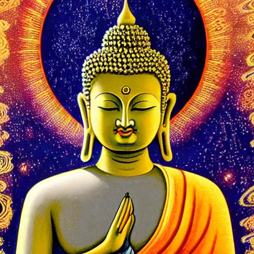 Image similar to brilliancy of buddha illuminates the whole universe