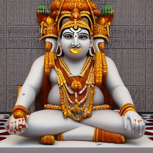 Image similar to 3d render, Idols of Indian Gods, Unreal engine, white background, 8k