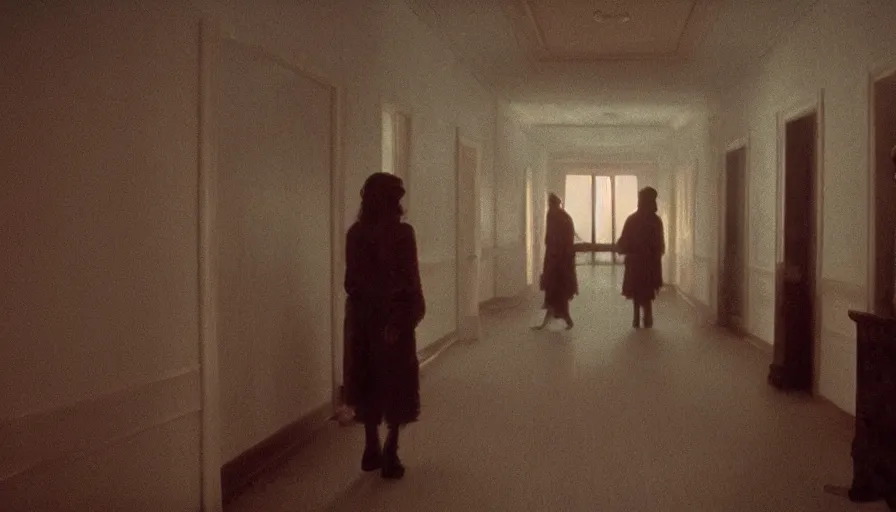 Image similar to screen shot of the shining, ambient lighting, cinematic, epic, demonic