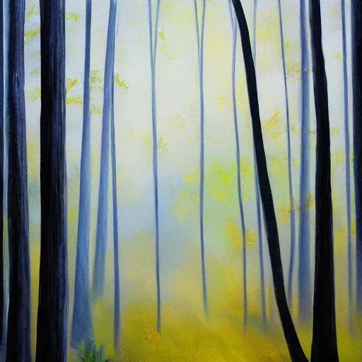 Prompt: forest in the morning light, thick painting