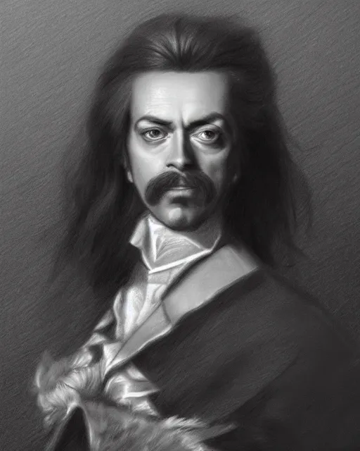 Image similar to pencil drawing of beautiful peter the great, hyper realistic face, in the style of greg rutkowski, fantasy, amazing detail, epic, elegant, smooth, sharp focus, from the front