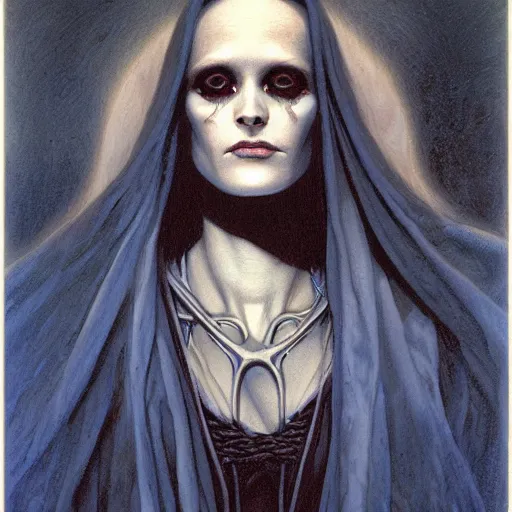 Prompt: Portrait of Death by Gerald Brom, downlit