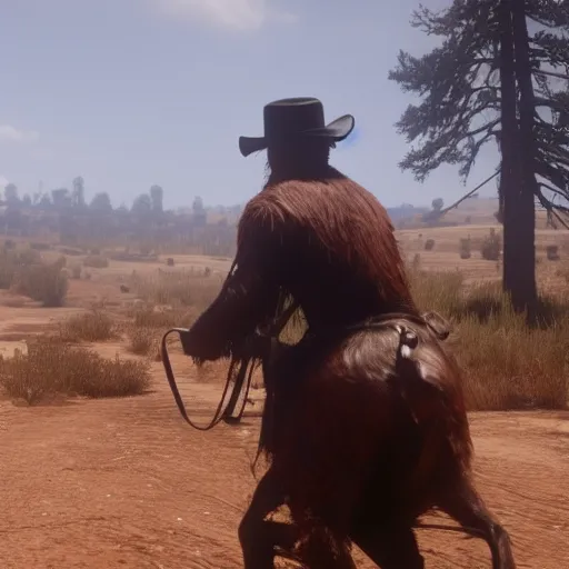 Image similar to Film still of Elmo in Red Dead Redemption 2 (2018 video game)