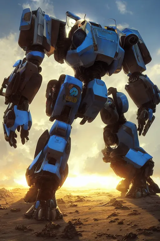 Image similar to mechwarrior 5 : mercenaries mech megaman transformer robot boss tank engine game octane render, 4 k, hd 2 0 2 2 3 d cgi rtx hdr style chrome reflexion glow fanart, global illumination ray tracing hdr fanart arstation by ian pesty by jesper ejsing pixar and disney unreal zbrush central hardmesh