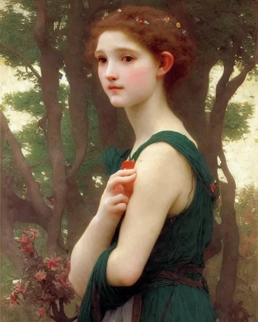 Prompt: a beautiful elf princess by Edgar Maxence and William-Adolphe Bouguereau