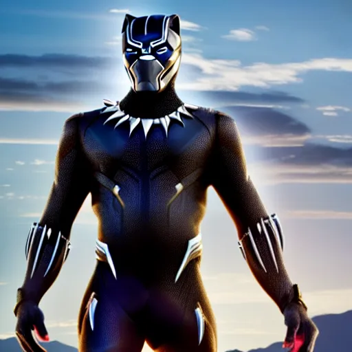 Image similar to cinematic still of robert downey jr as black panther