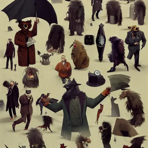 Image similar to Sherlock Detective Anthropomorphic furry fashion vogue Vulture man man wearing a Buzzard costume wearing a hobo costume ripped physique gerald brom bastien grivet greg rutkowski norman rockwell portrait face head beak eyes