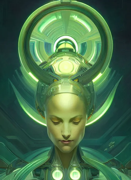 Image similar to symmetry!! green lanturn, sci - fi, global illumination!! intricate, elegant, highly detailed, digital painting, artstation, concept art, smooth, sharp focus, illustration, art by artgerm and greg rutkowski and alphonse mucha