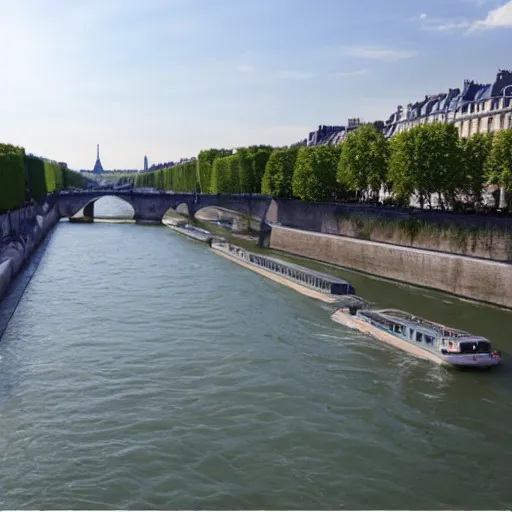 Prompt: the bank of the seine in paris in the year 2 0 2 0