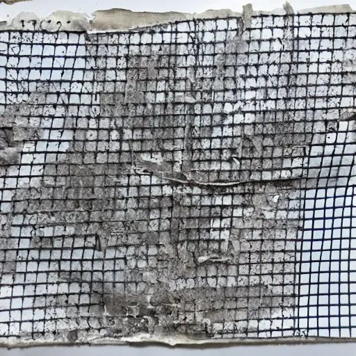 Image similar to ripped and torn mesh, drawn with a black liner on white paper