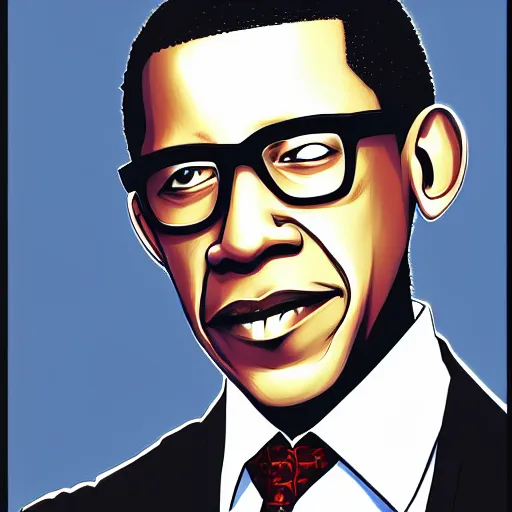 Prompt: portrait of obama as gus fring, anime fantasy illustration by tomoyuki yamasaki, kyoto studio, madhouse, ufotable, trending on artstation